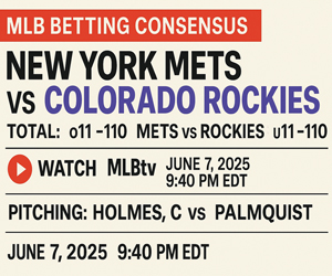 Story # 4: MLB Betting Consensus New York Mets vs Colorado Rockies